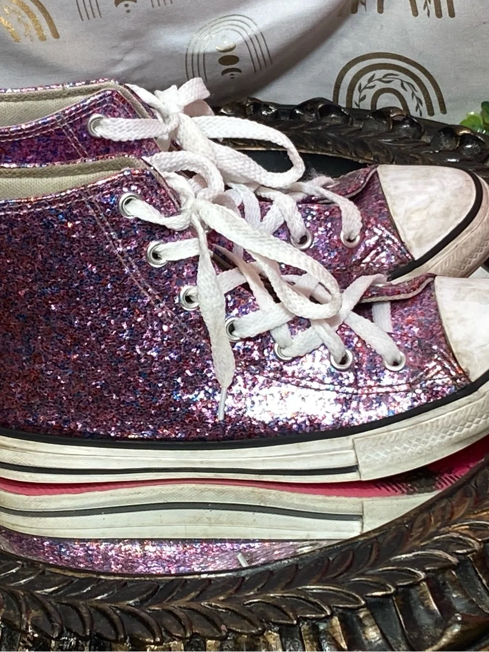 Converse glittery high